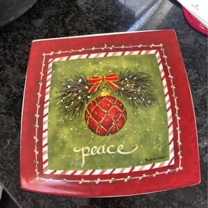 Peace ceramic plate Christmas by cypress